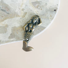 Load image into Gallery viewer, Small Mermaid Hook - Antique - Coral and Brass
