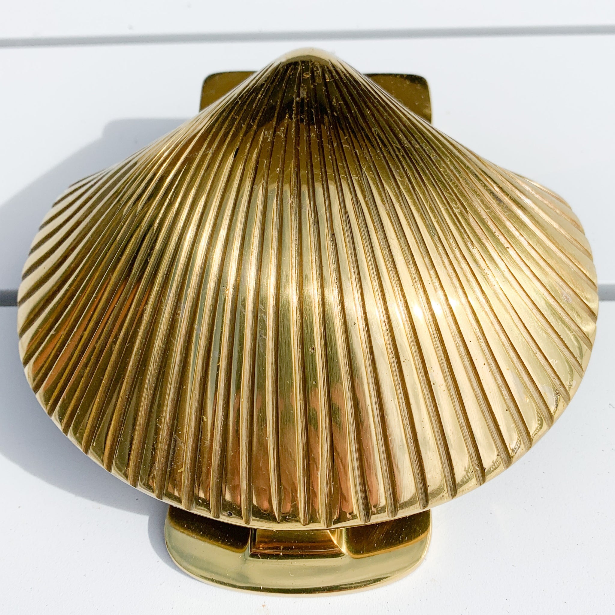 Solid Brass Clam selling Shell Gold Door Knocker